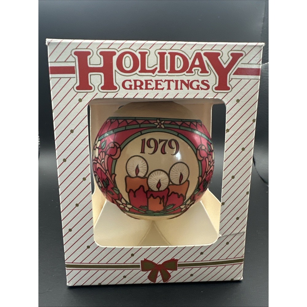 Vintage 1979 Hallmark Glass Ornament "The Light Of Christmas" Mismatched Box